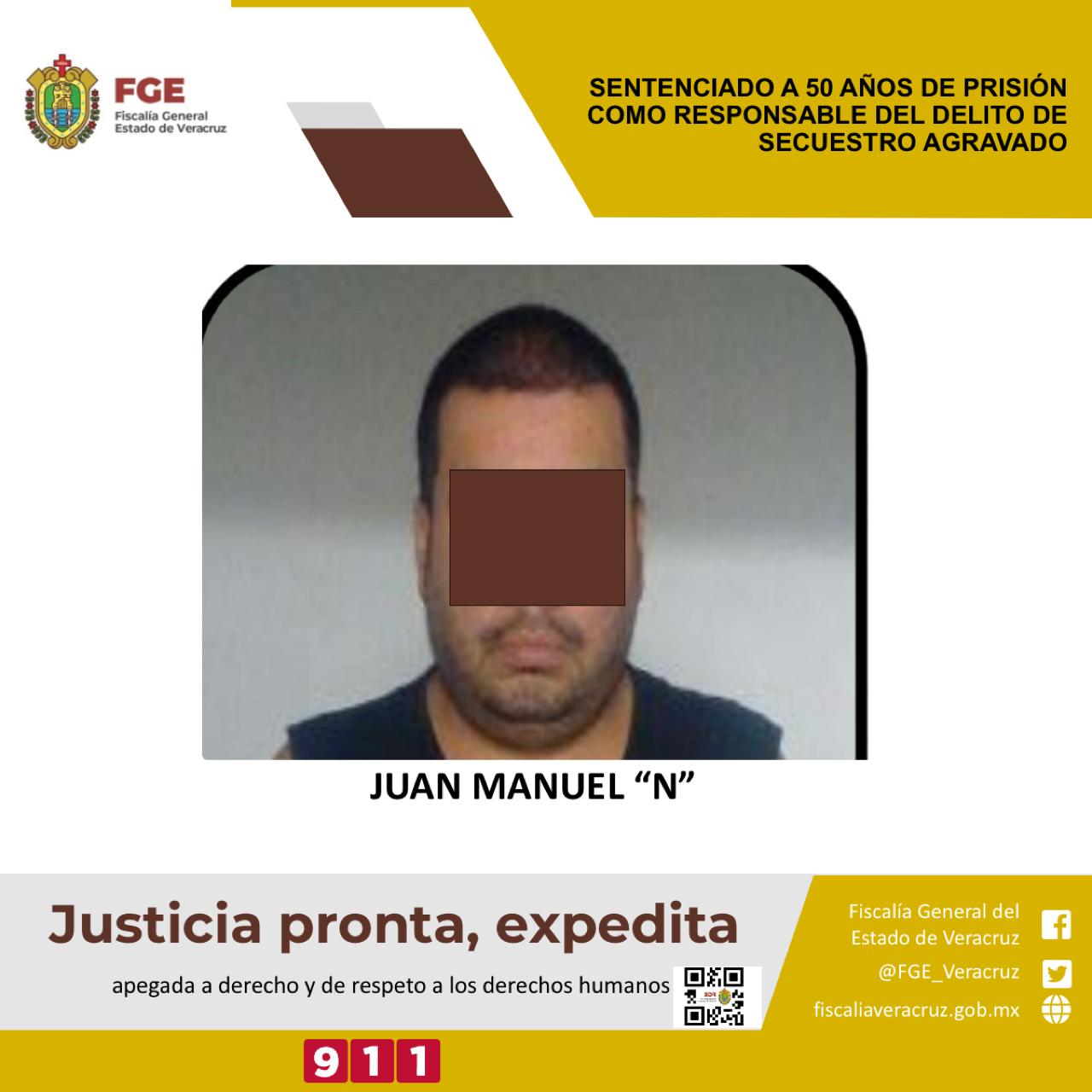 Sentenciado a 50 años de prisión como responsable del delito de secuestro agravado