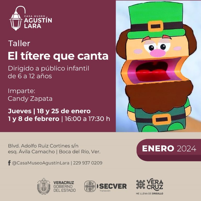Realiza IVEC taller para infancias “El títere que canta” en Casa Museo Agustín Lara
