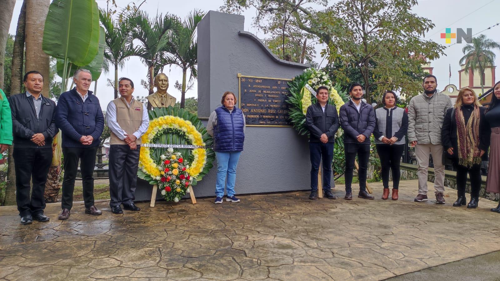 Recuerdan a Antonio Ruiz Galindo, benefactor de Fortín