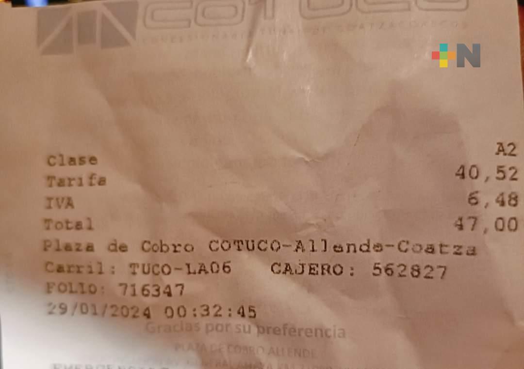 Reportan nuevo aumento en peaje del túnel sumergido de Coatzacoalcos