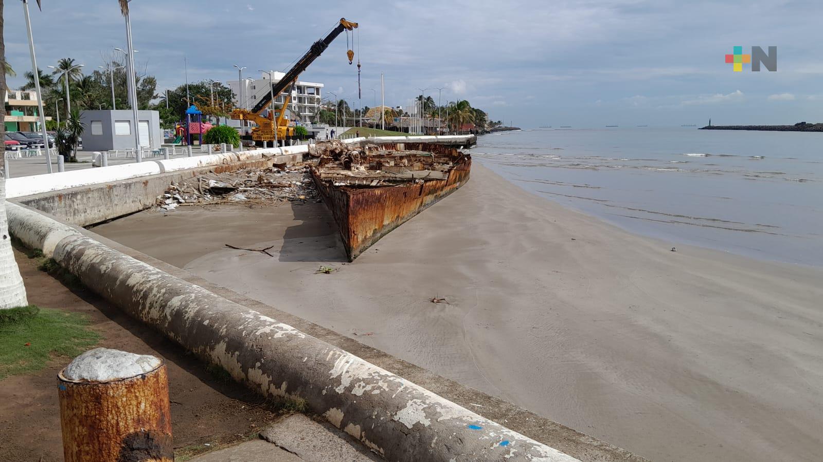 Dragado en río Jamapa comenzará tras desmantelamiento de buque Guanajuato