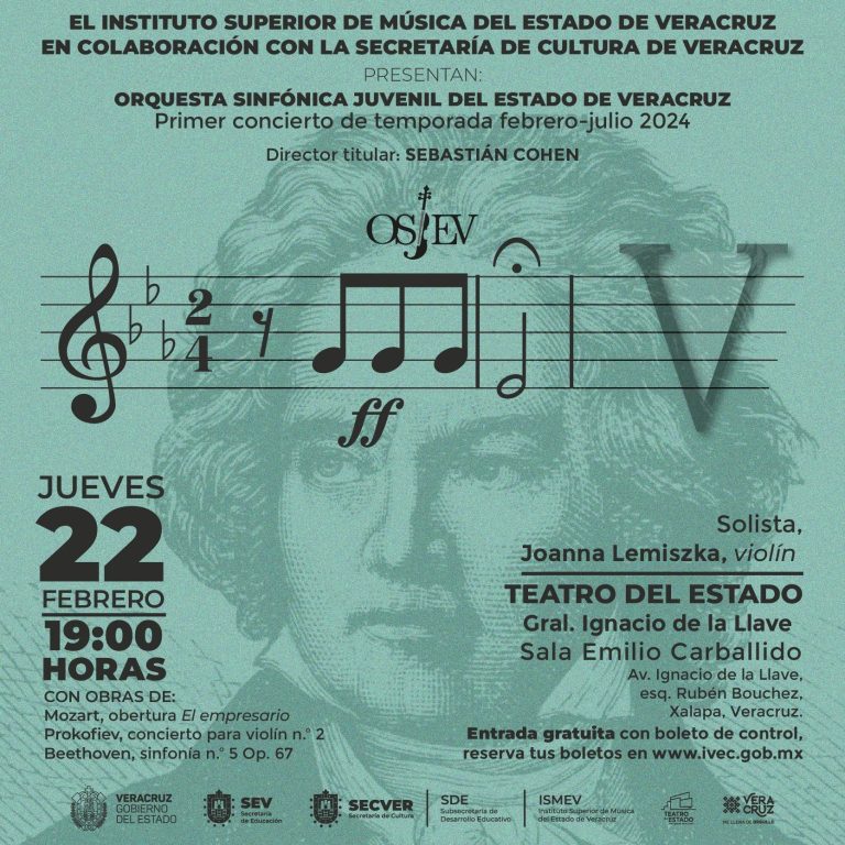 Invitan al primer concierto de la temporada febrero-julio de la Orquesta Sinfónica Juvenil del ISMEV