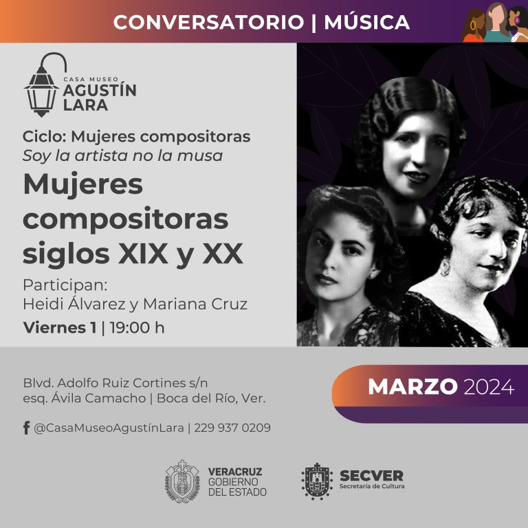 Invitan al conversatorio «Mujeres compositoras: soy la artista, no la musa» en Casa Museo Agustín Lara
