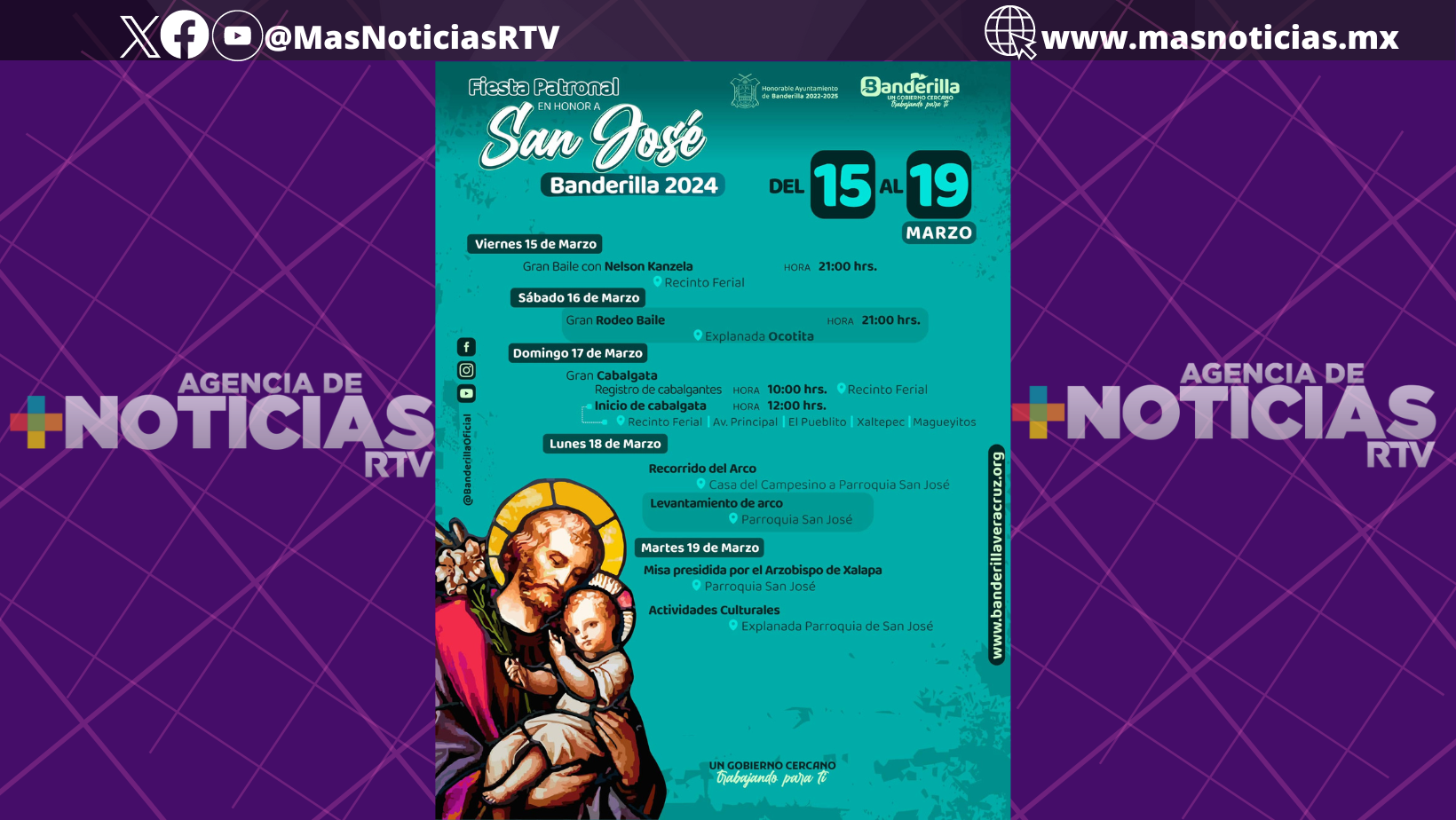 Banderilla anuncia su fiesta patronal en honor a San José