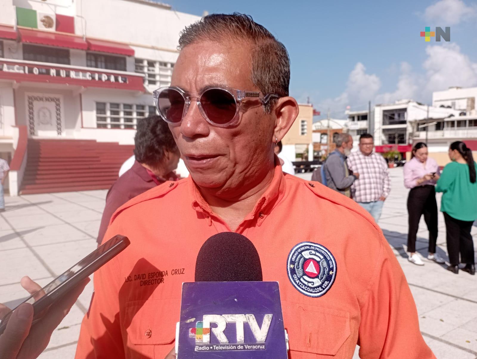 Protección Civil de Coatza se prepara para atender incendios en estiaje