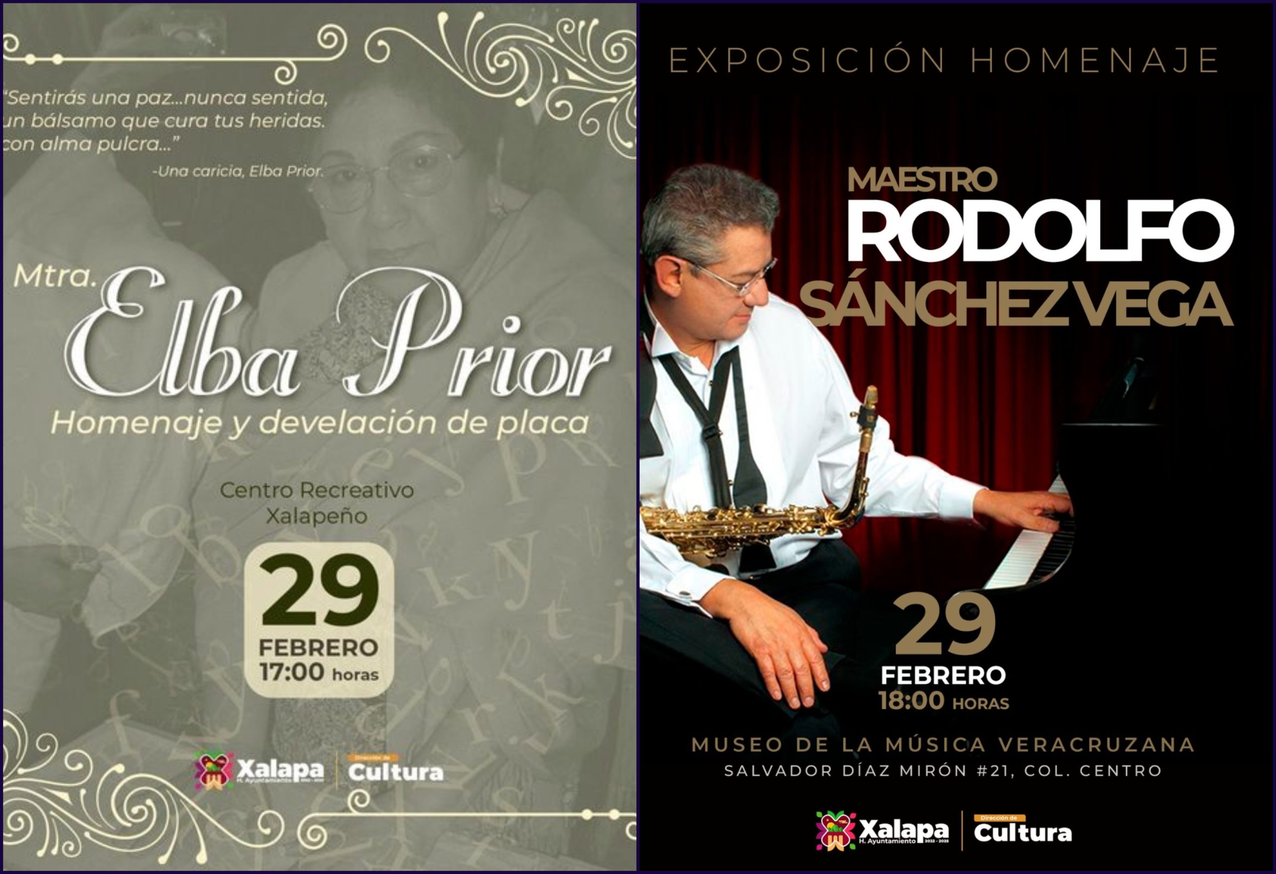 Poeta Elba Prior y el músico Rodolfo «Popo» Sánchez serán homenajeados en Xalapa