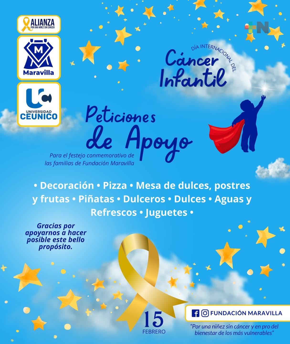 Fundación Maravilla busca donativos para ayudar a niños con cáncer; habrá conmemoración