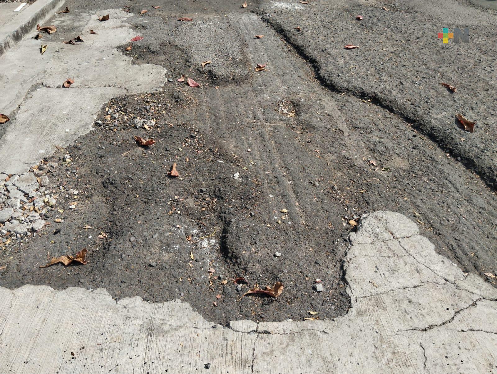 En malas condiciones la calle Cabo de Hornos en Veracruz puerto