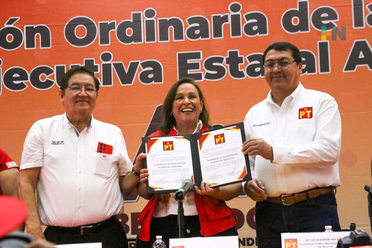 Rocío Nahle, candidata del PT; la unidad del Movimiento es lo más importante, afirma Ramírez Zepeta