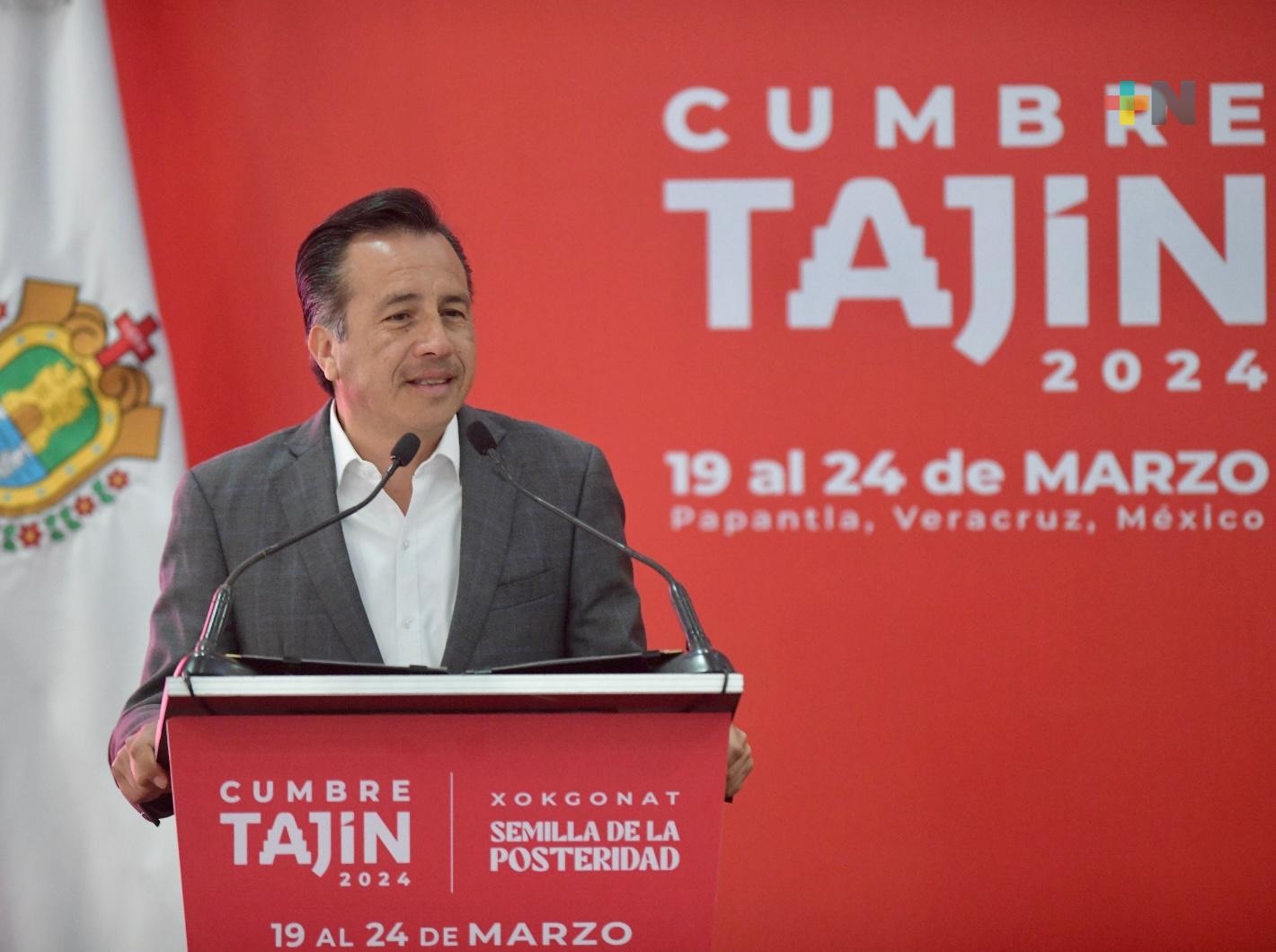 Gobernador Cuitláhuac García presenta Cumbre Tajín 2024 en Complejo Cultural «Los Pinos»