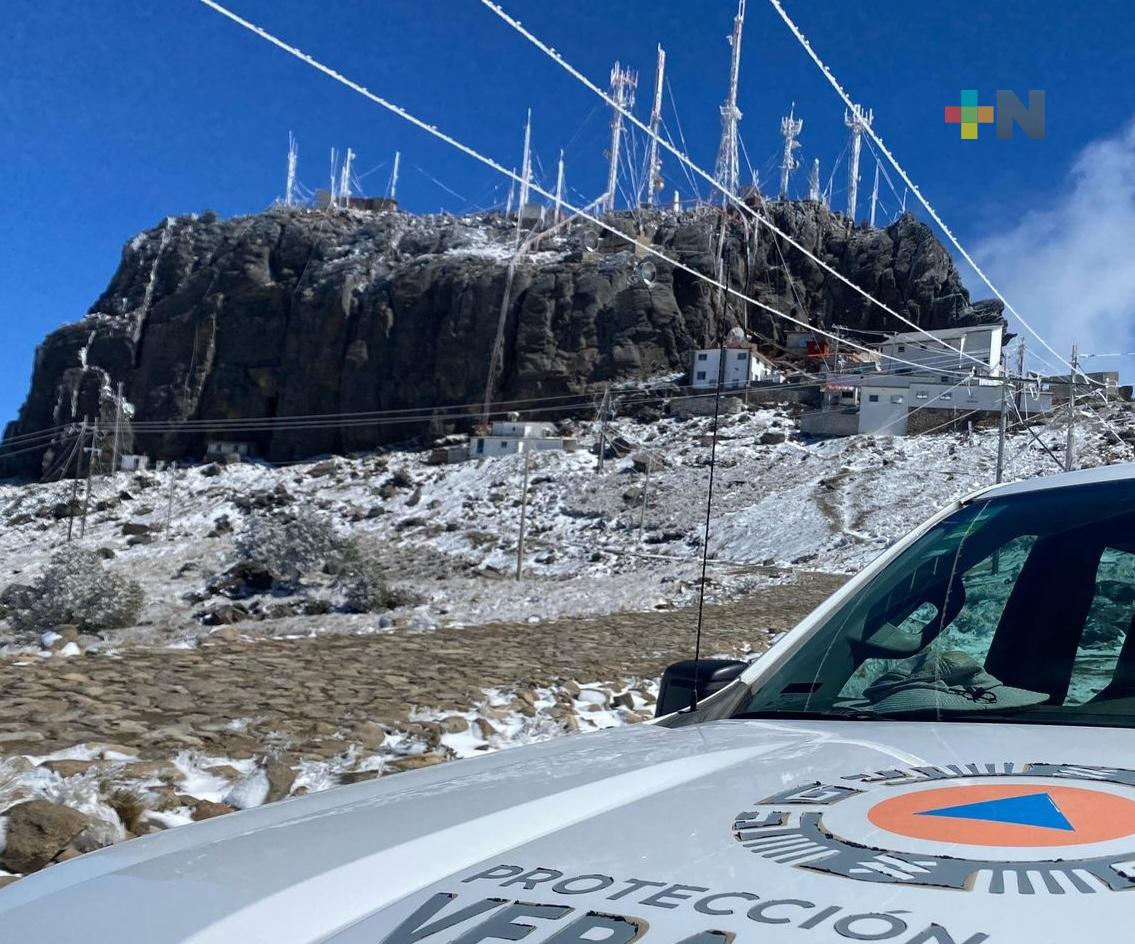 Coordina PC operativo por nevada en el Cofre de Perote