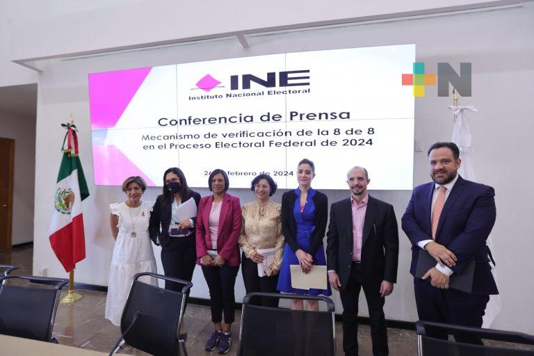 Verificará INE que ninguna candidatura incurra en la 8 de 8 contra la violencia