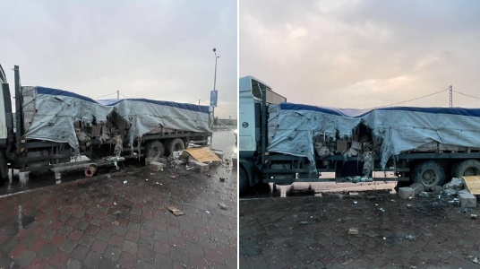 Un convoy de UNRWA en Gaza, alcanzado por fuego de artillería naval