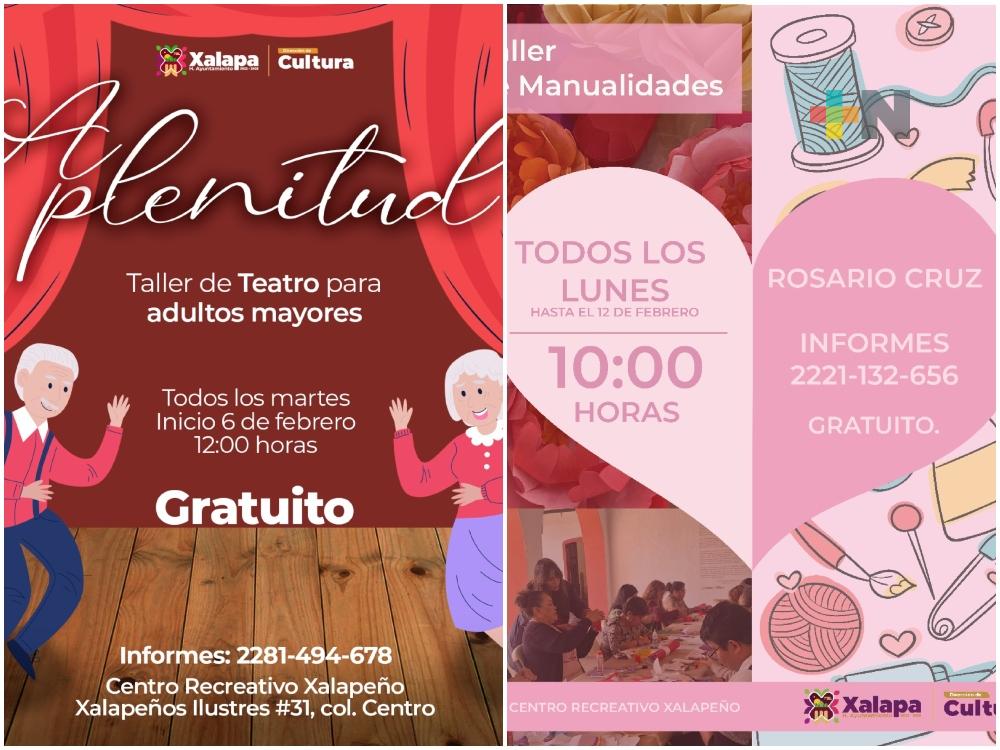 Invitan a talleres para personas adultas en Centro Recreativo Xalapeño