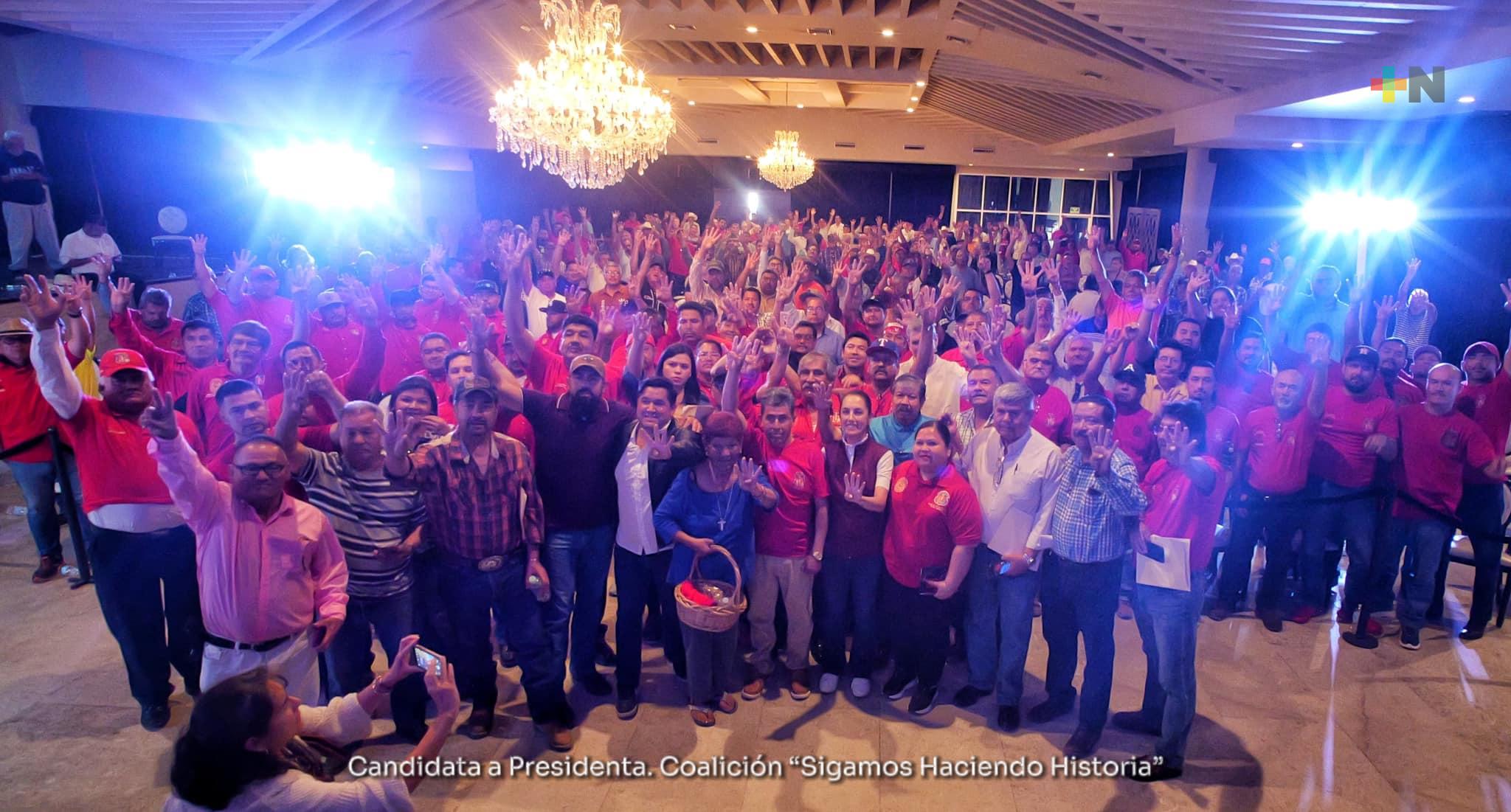 En Coahuila, Claudia Sheinbaum dialoga con trabajadores de Altos Hornos de México