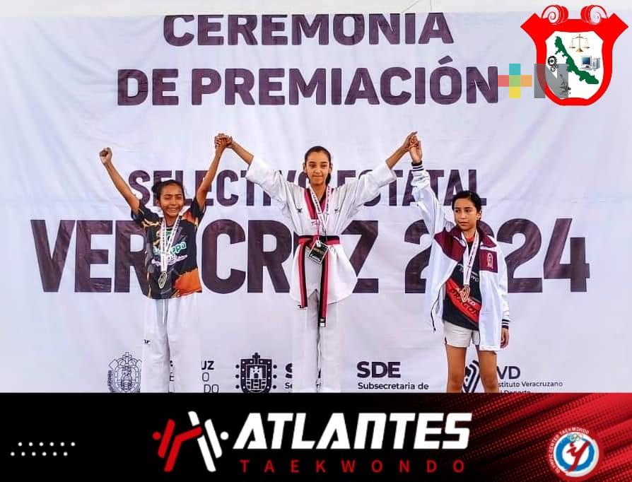Destacan taekwondoínes de Atlantes Olympic Center en selectivo estatal