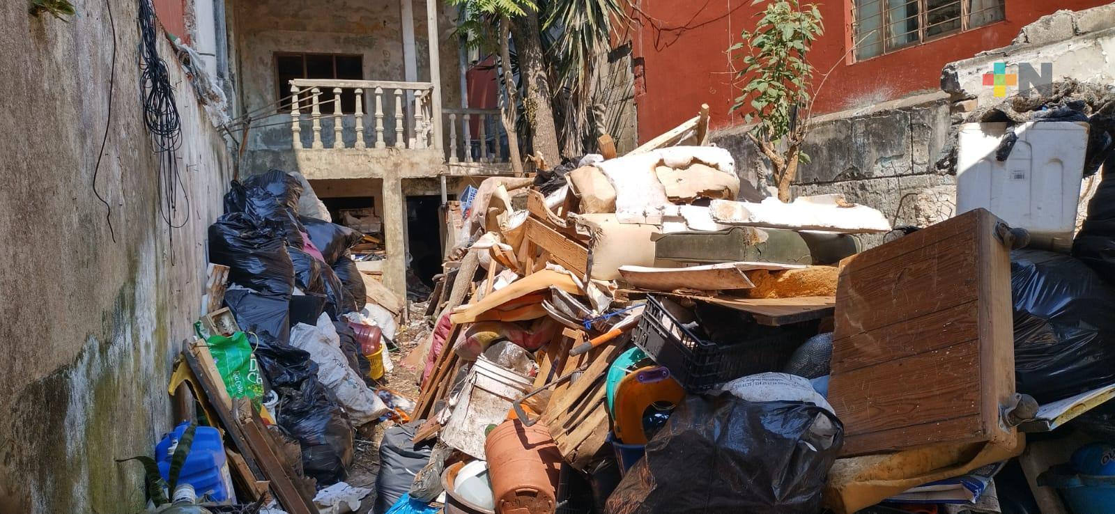 Municipio y colonos retiran cacharros de un predio convertido en foco rojo para salud