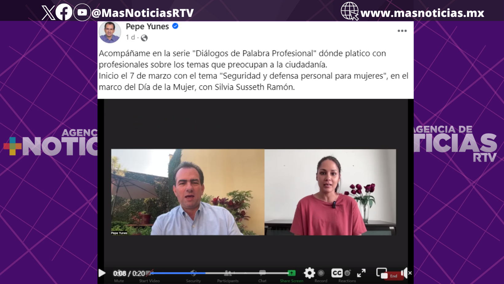 José Yunes Zorrilla transmitirá «Diálogos de Palabra Profesional»