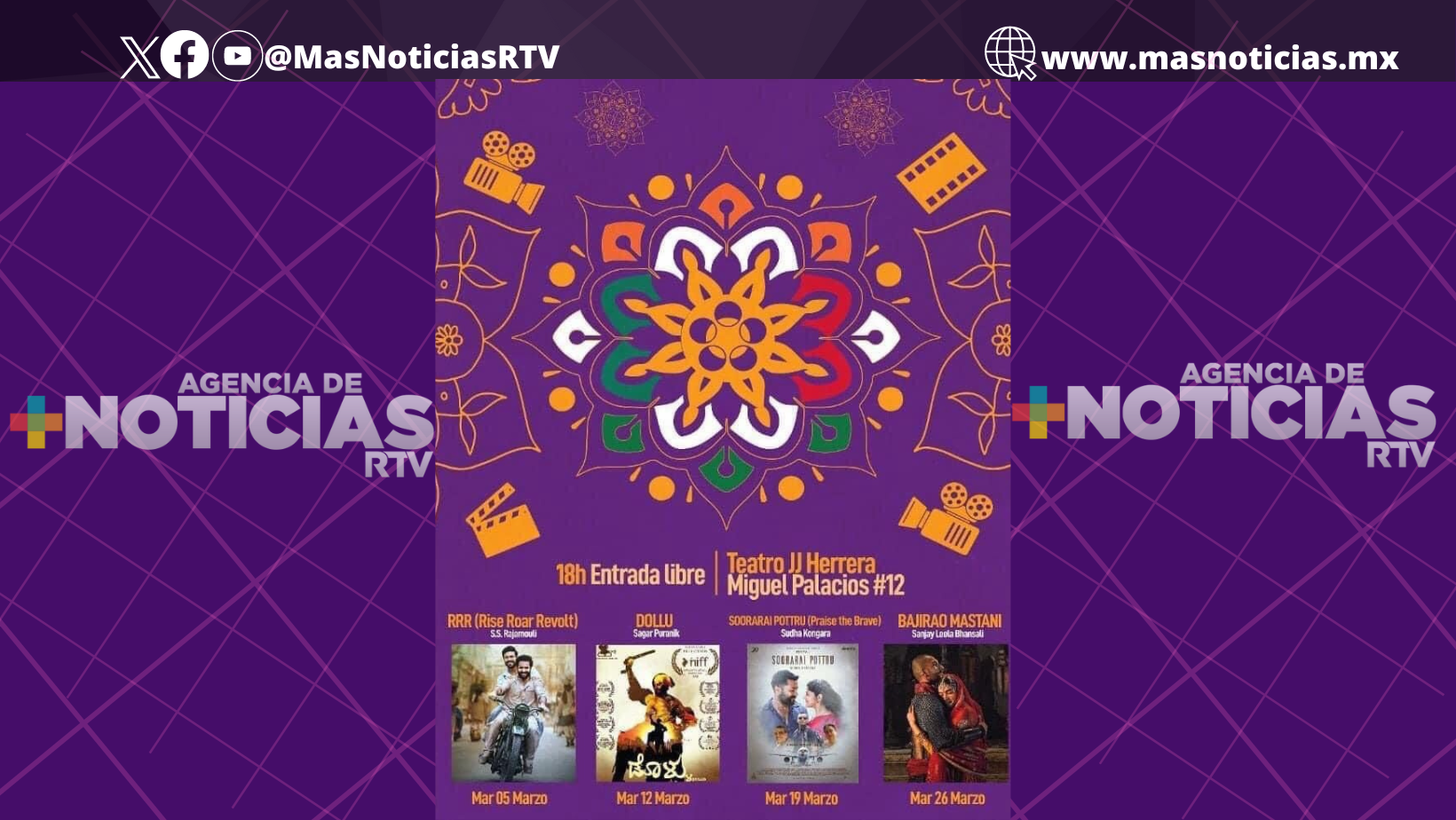 En teatro J. J. Herrera proyectarán películas de la India