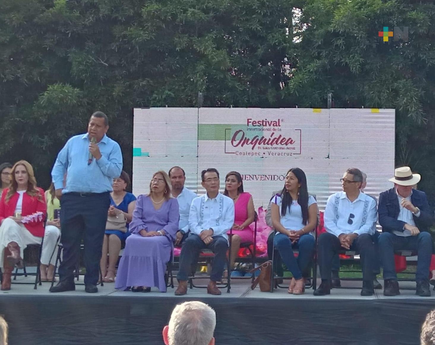 Realizan magna inauguración del Festival Internacional de la Orquídea en Coatepec