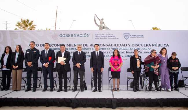Ofrece Estado disculpa pública a familiares de niñas y mujeres desaparecidas y víctimas de feminicidio en Ciudad Juárez