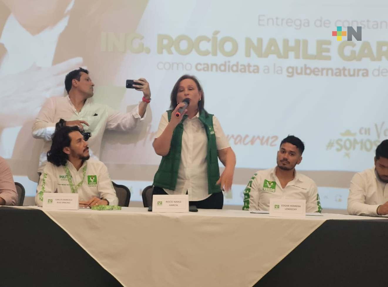 Toma protesta Rocío Nahle como  candidata a la gubernatura por el PVEM