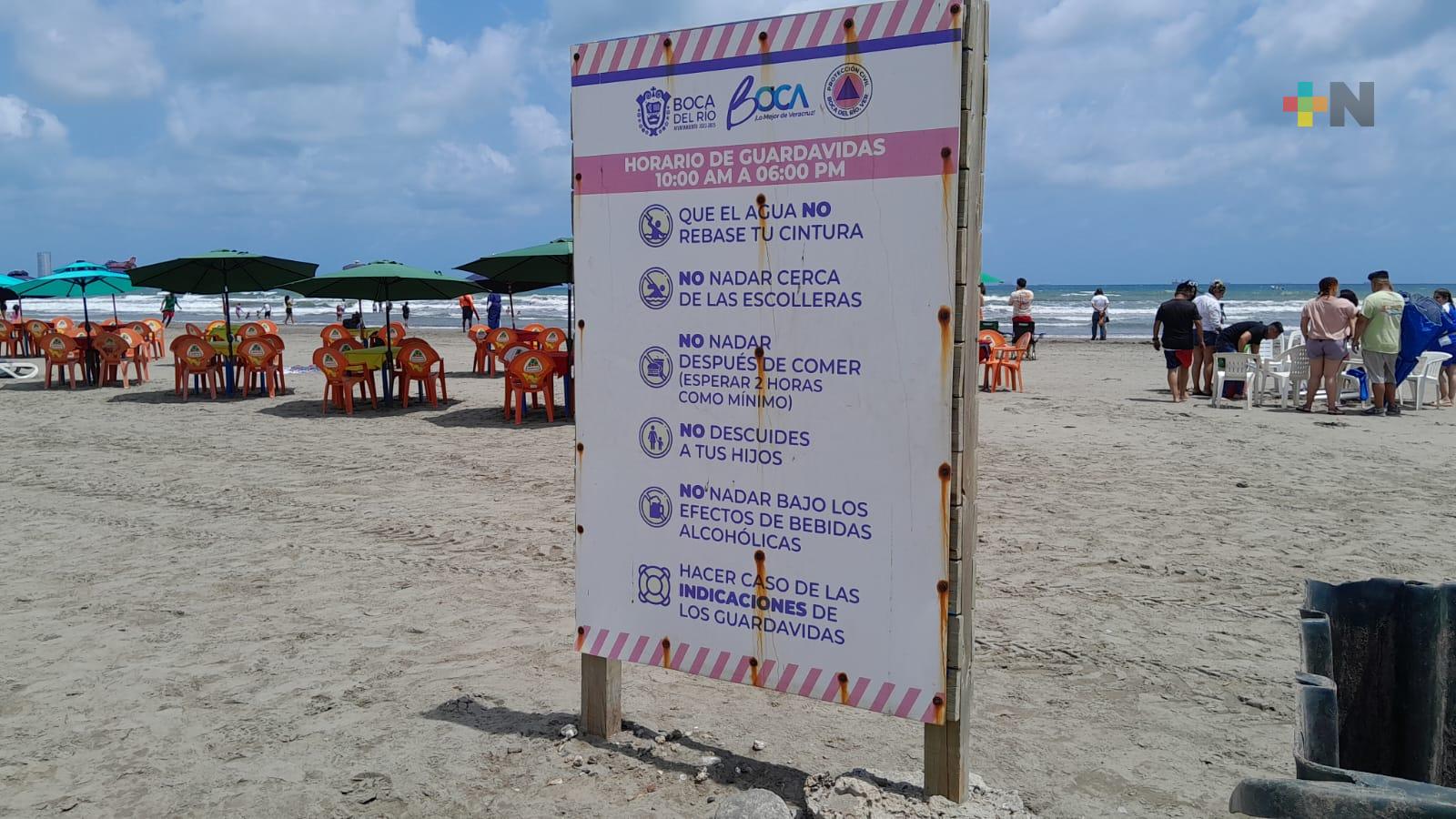 En Boca del Río piden a bañistas seguir recomendaciones de guardavidas