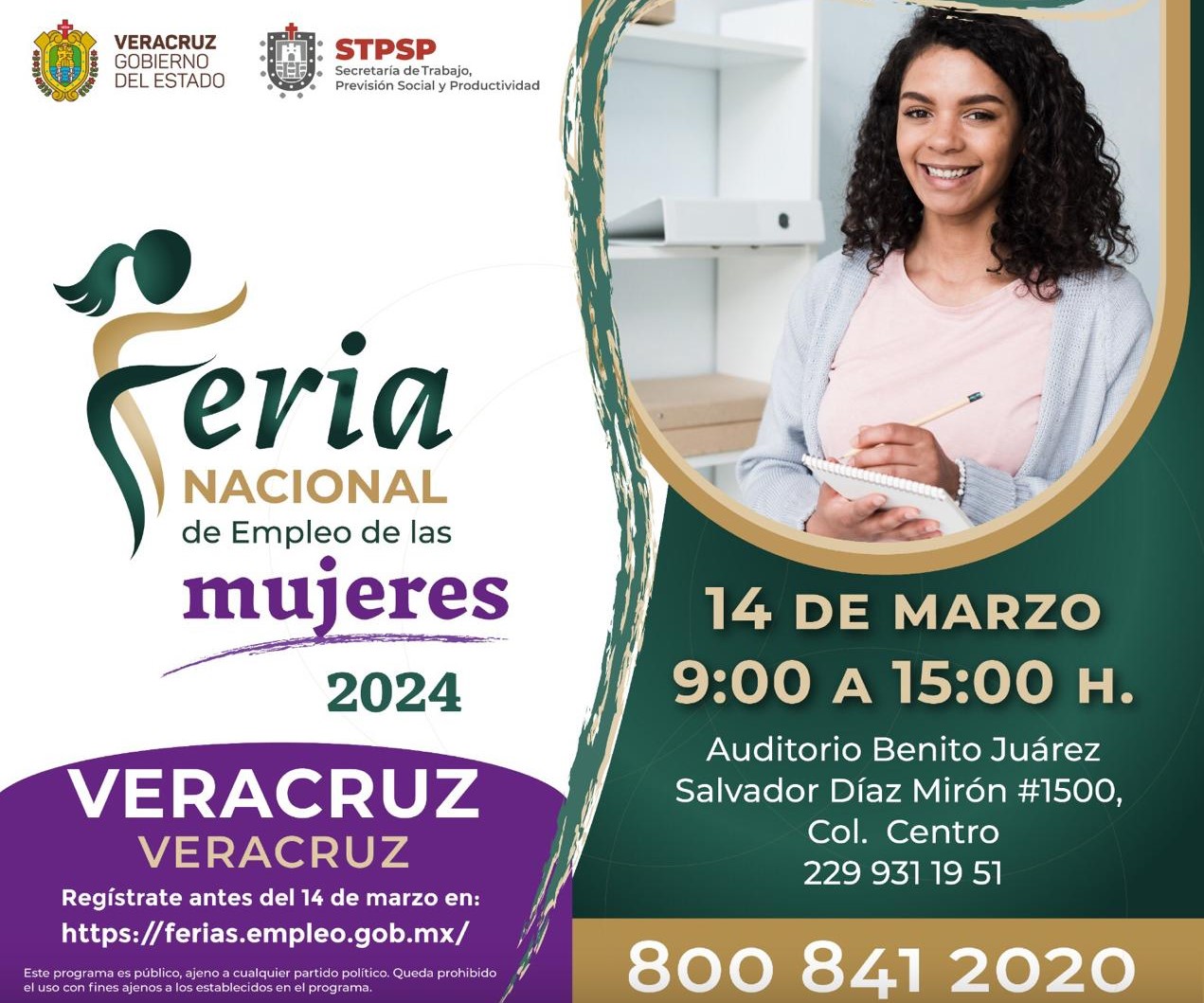 Realizarán feria de empleo de las mujeres en Veracruz Puerto