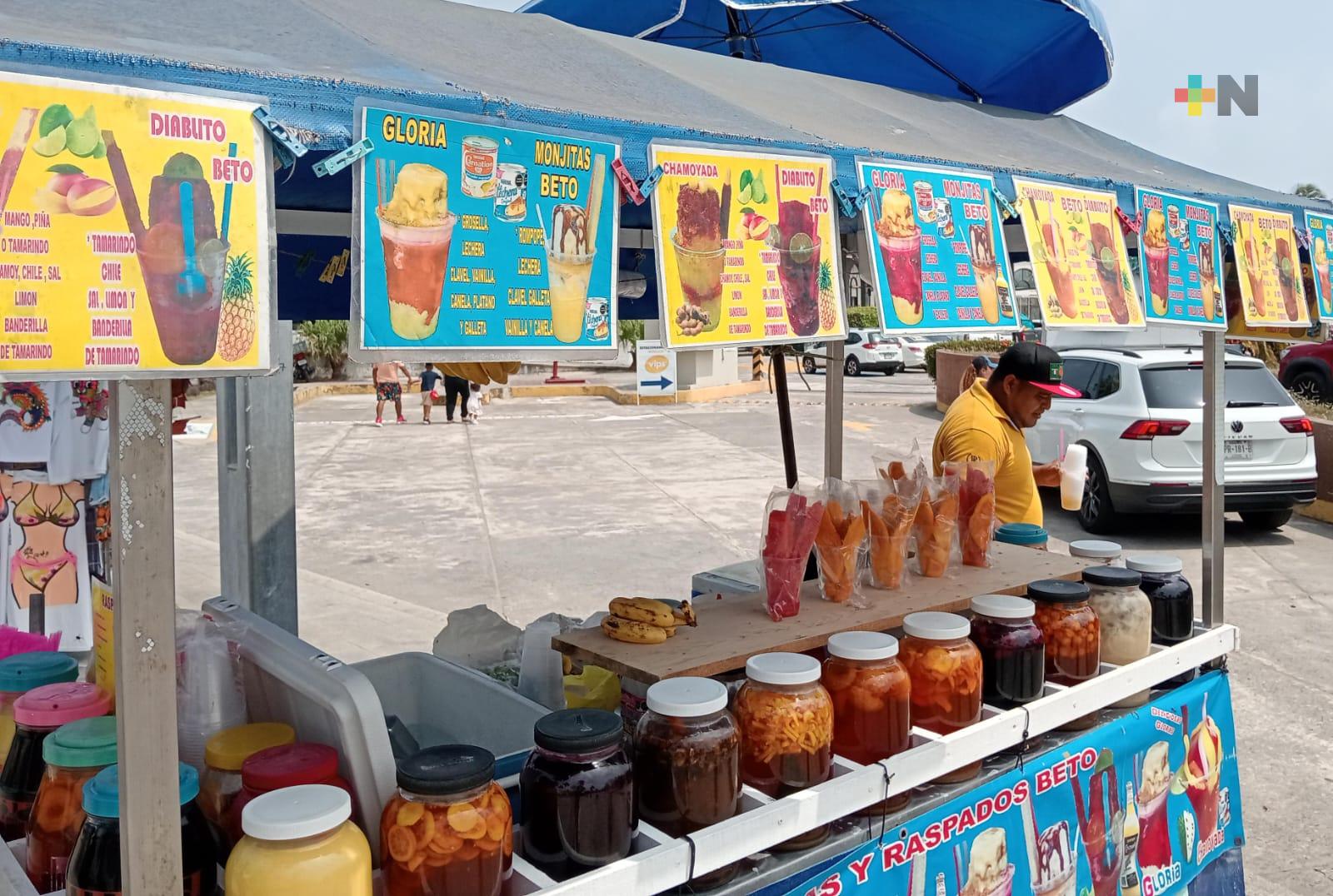 Venta de glorias y raspados ha aumentado en Veracruz puerto