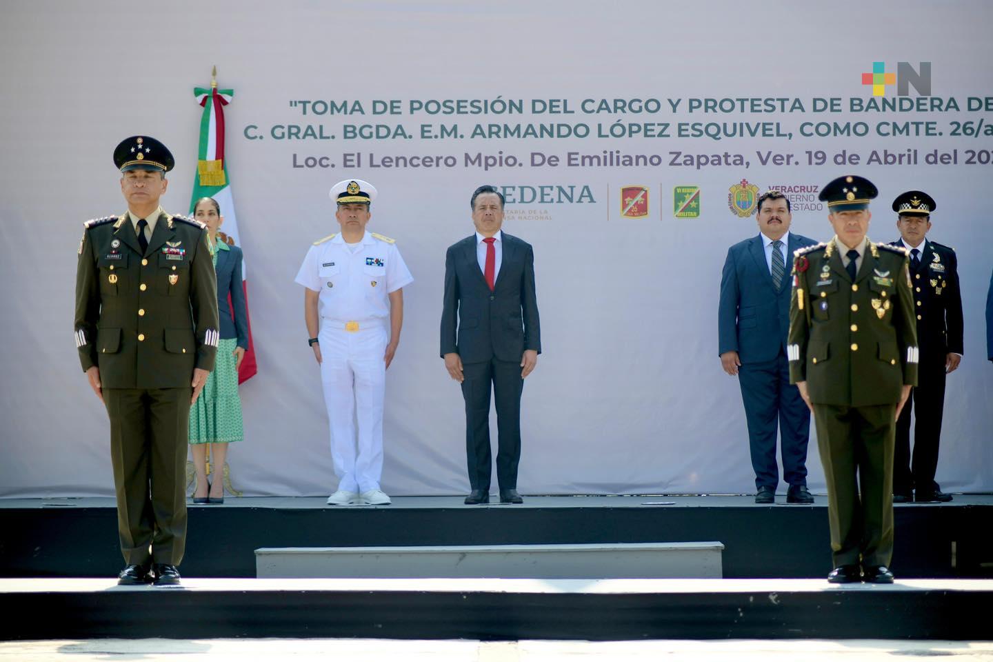Armando López Esquivel toma el cargo como nuevo comandante de la 26 Zona Militar