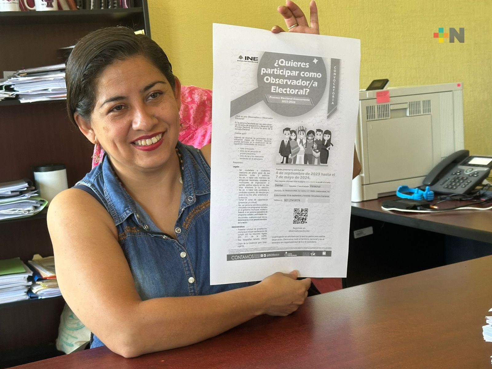 INE invita a ciudadanía a participar como observadores electorales