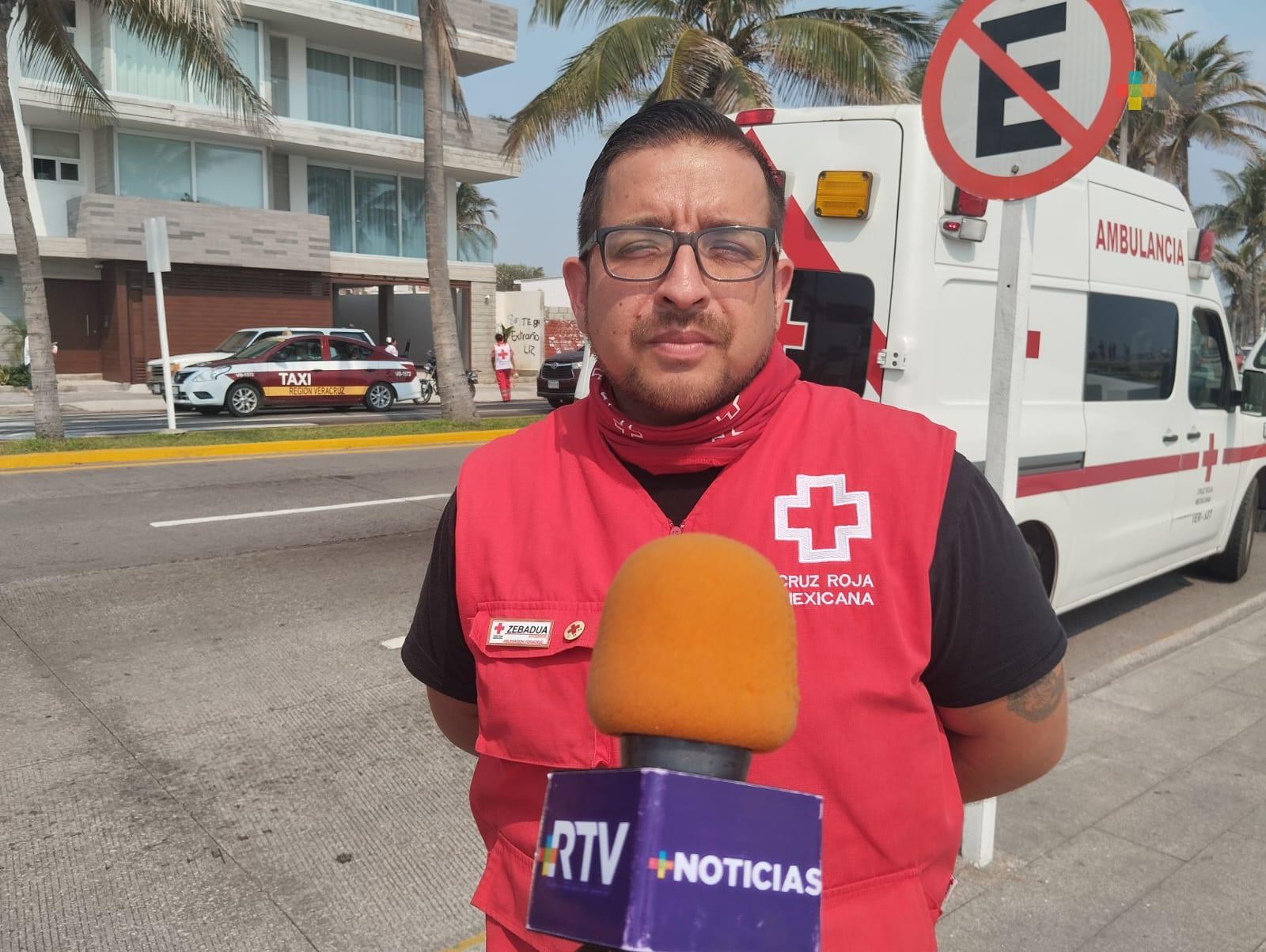 Cinco golpes de calor ha atendido Cruz Roja delegación Veracruz