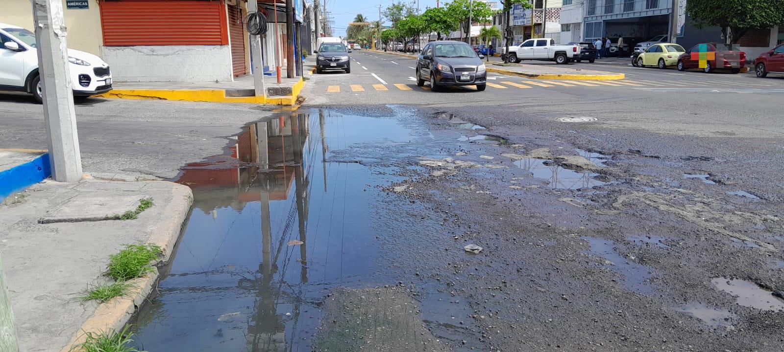 Reportan fuga de aguas negras en colonia Electricistas