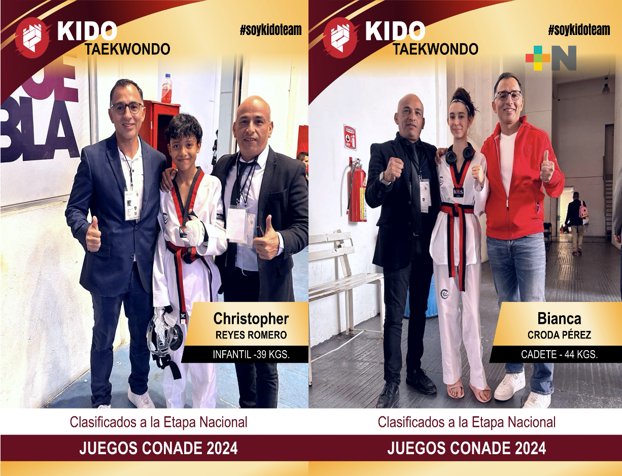 Bianca Croda y Christopher Reyes por KIDO Taekwondo a los Nacionales Conade 2024