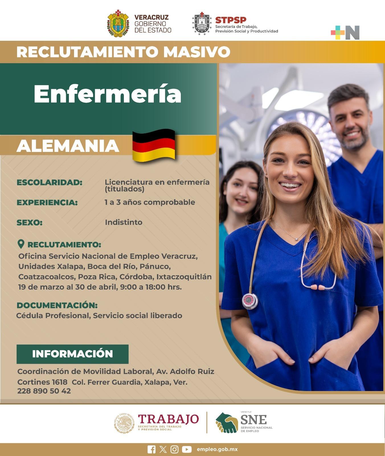 Enfermeras pueden trabajar en vacantes que ofrece Alemania a través del SNE