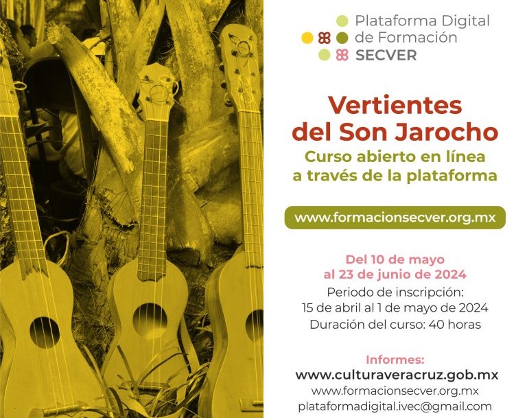 Invita Secver al curso virtual “Vertientes del son jarocho”