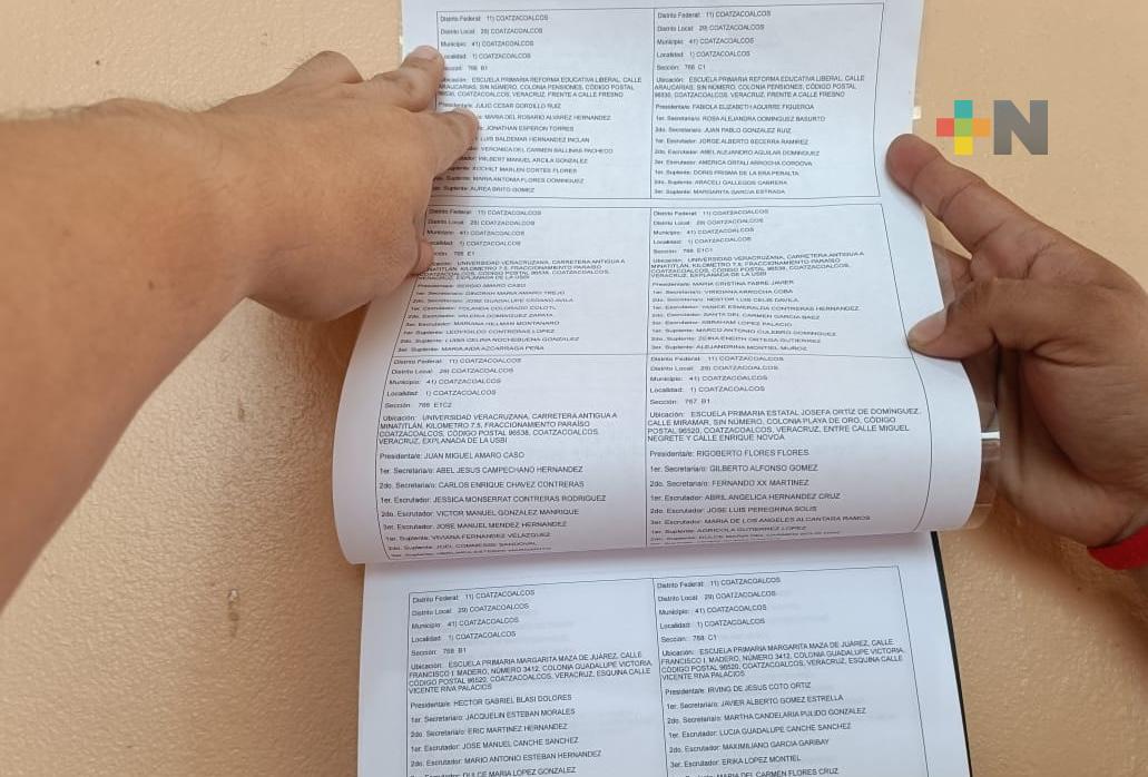 En Coatzacoalcos revelan listado de casillas que se instalarán el próximo 2 de junio