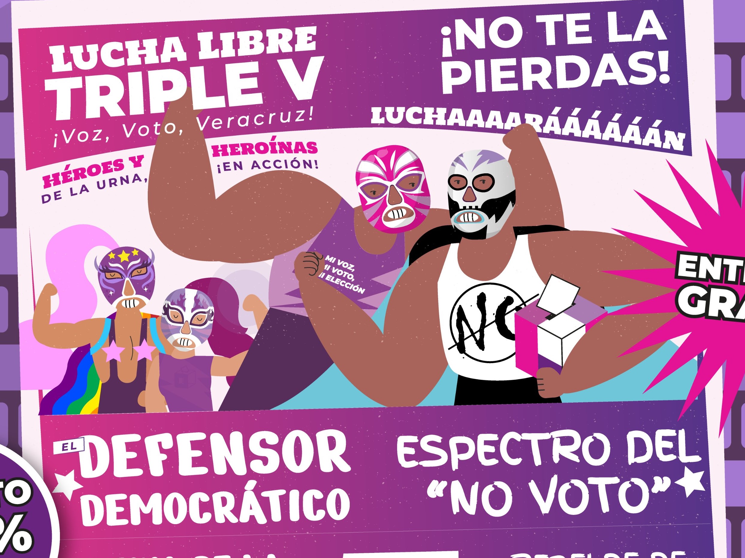Con lucha libre, OPLE Veracruz promueve el voto