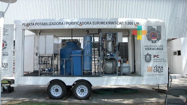 PC Veracruz dispone de planta potabilizadora móvil para casos de emergencia