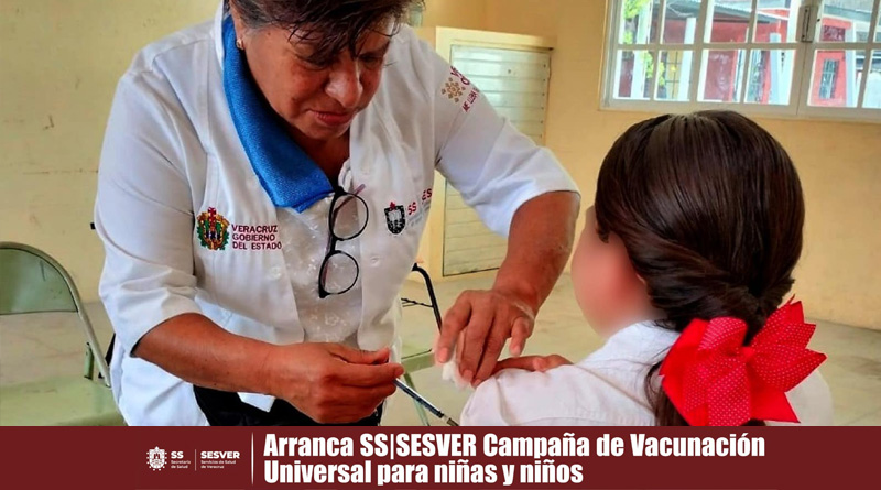 Continúa campaña de Vacunación Universal para niñas y niños