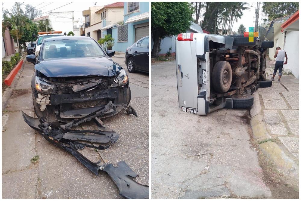 Volcadura deja pérdidas materiales de 90 mil pesos en Coatzacoalcos