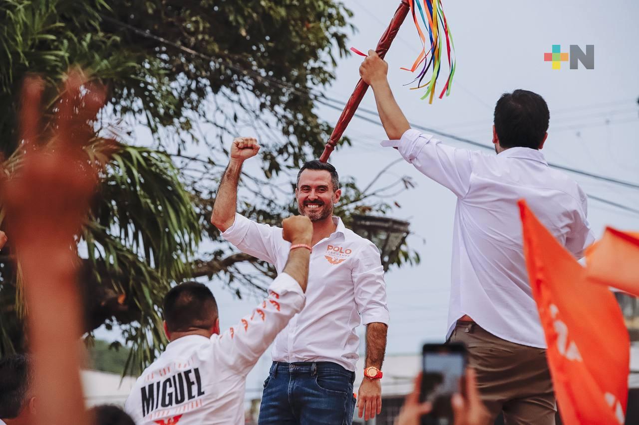 Polo Deschamps recorre La Antigua, acompaña a Jorge Álvarez Máynez