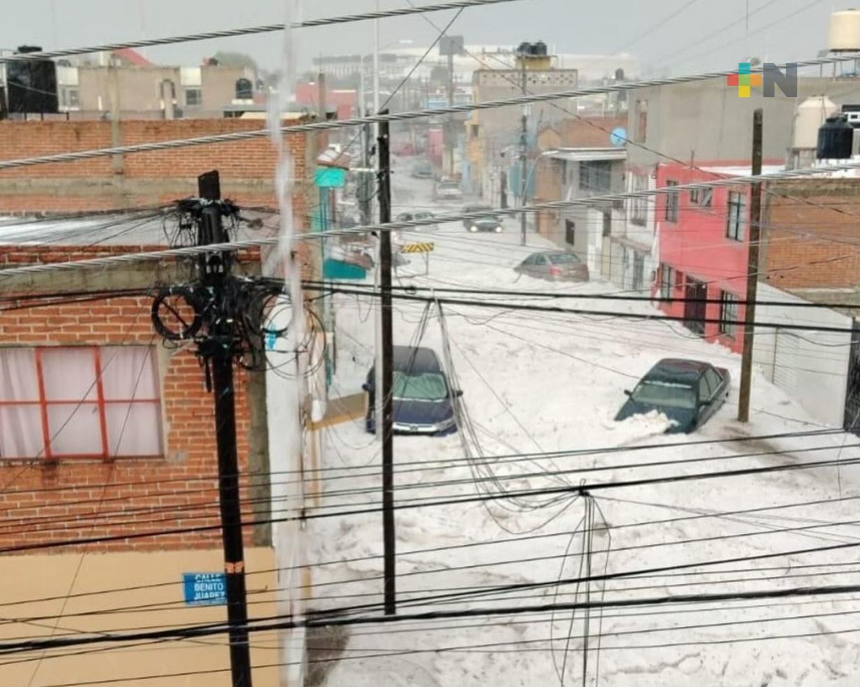 Reportan tremenda granizada en Puebla este viernes por la tarde