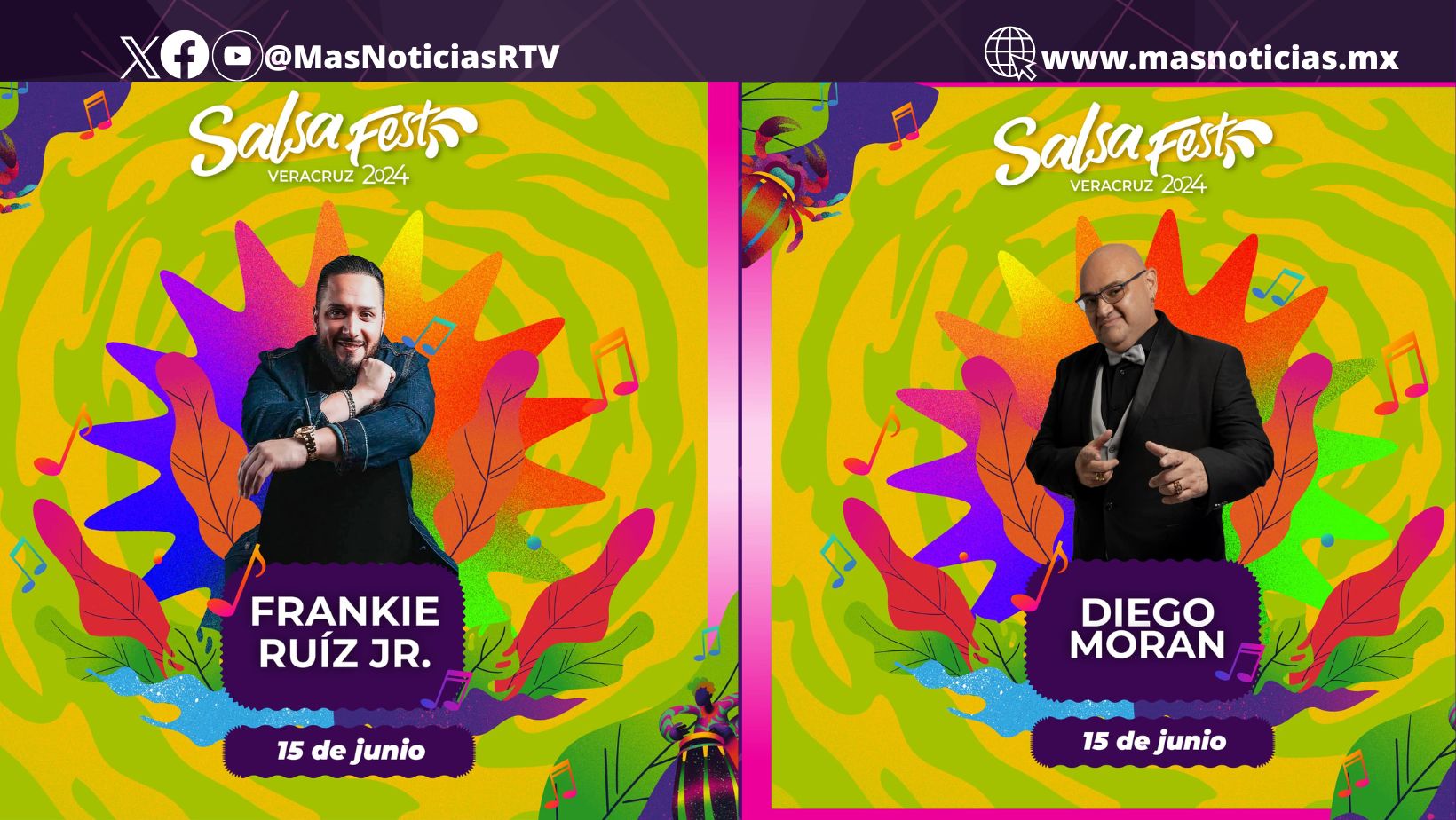 Frankie Ruiz junior y Diego Morán estarán en el Salsa Fest 2024