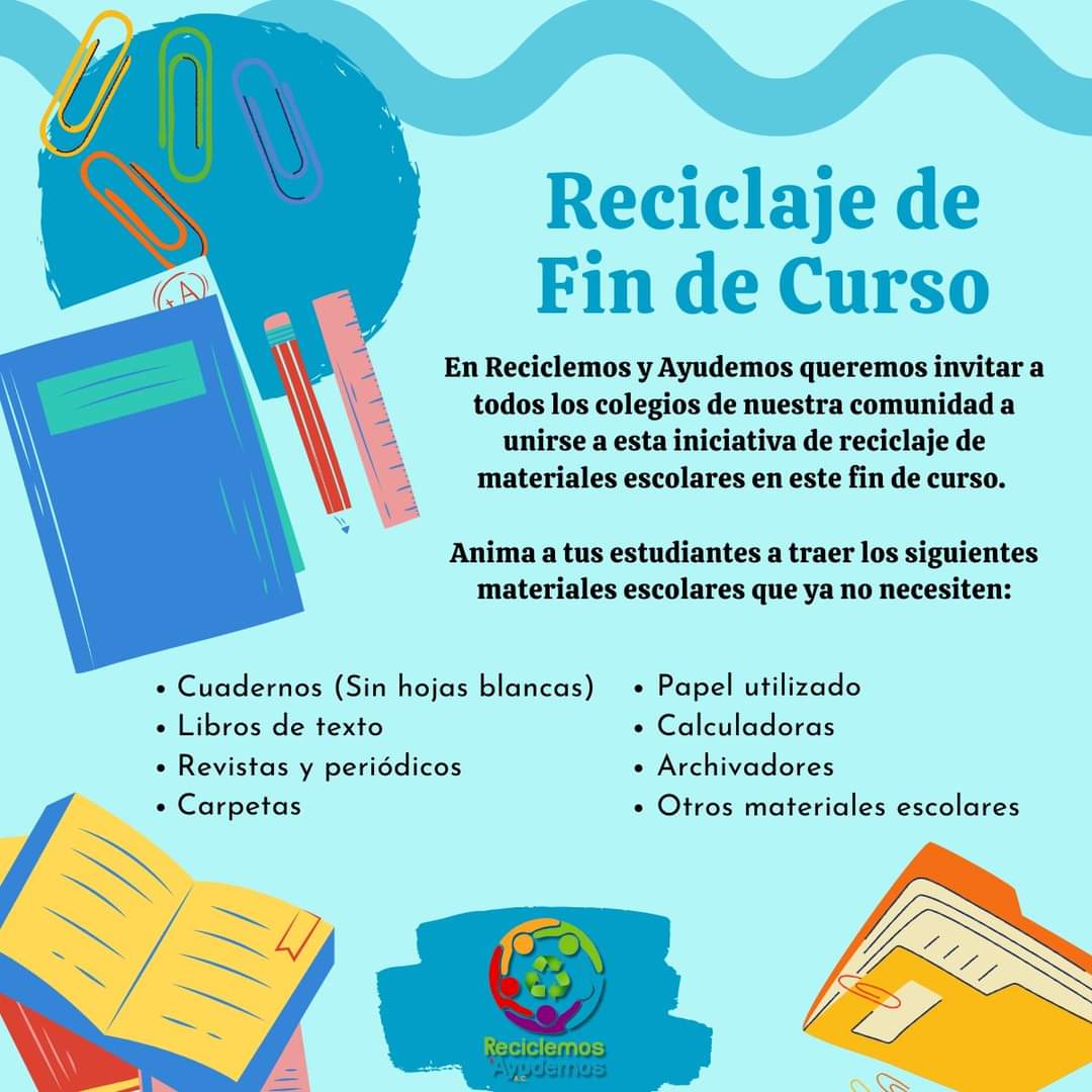 Asociación invita a participar en campaña de reciclaje de materiales escolares