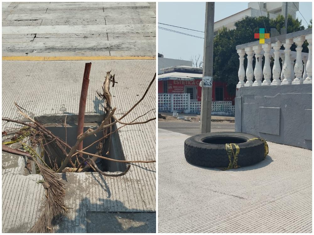 Piden concluir cableado subterráneo en Boca del Río; hay cerca de 10 registros sin tapa