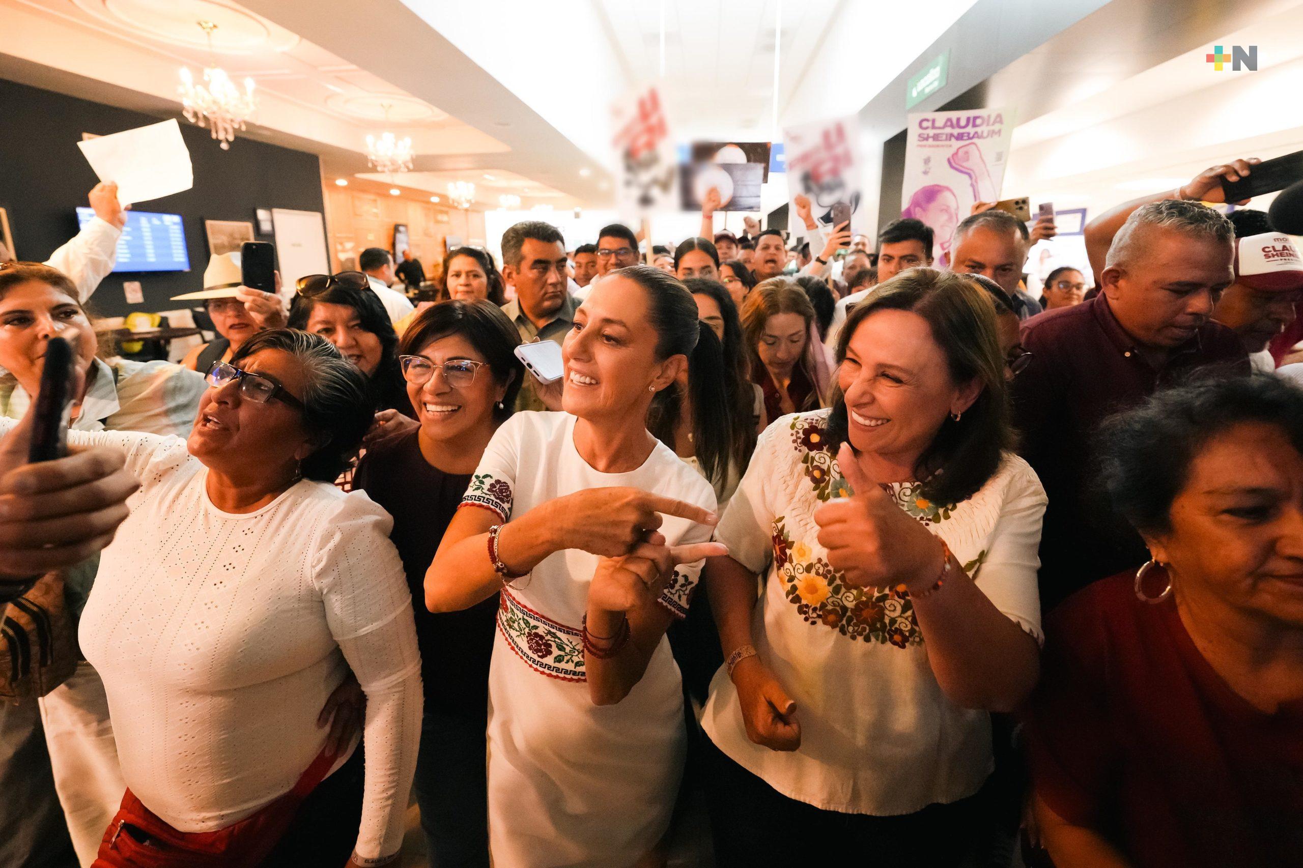 Rocío Nahle hace campaña en Veracruz puerto; se rehabilitará acceso al recinto portuario ofrece