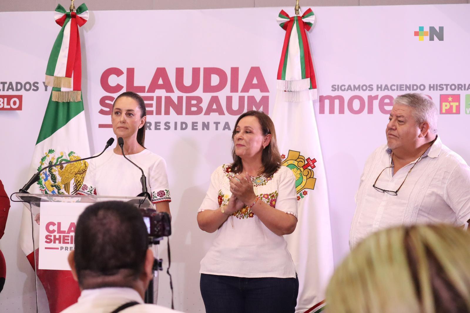 Claudia Sheinbaum hace gira por Veracruz; refrenda compromiso con el estado