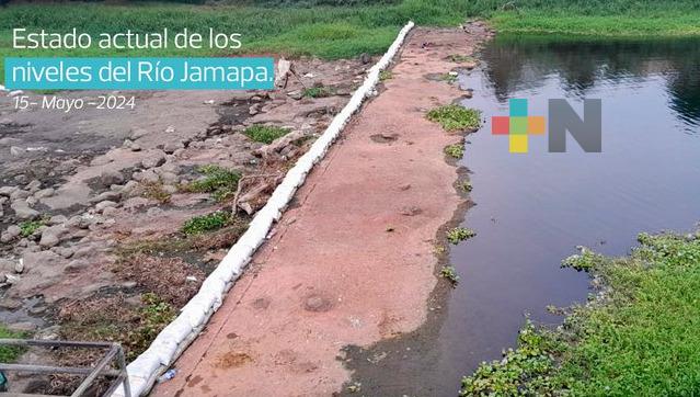 Niveles del río Jamapa bajan y afecta al abastecimiento de agua