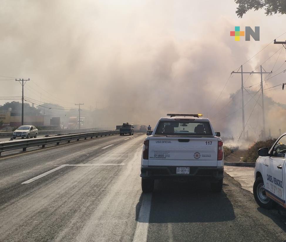 Se atiende incendio de pastizal en el puerto de Veracruz: PC Estatal